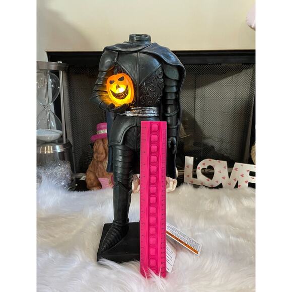 Halloween 15" Sleepy Hollow Headless Horseman Soldier Knight LED Light Up Statue - Picture 5 of 5